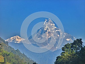 Machhapuchhre is a mountain situated in the north-central Nepal, 6,993Â melevation.